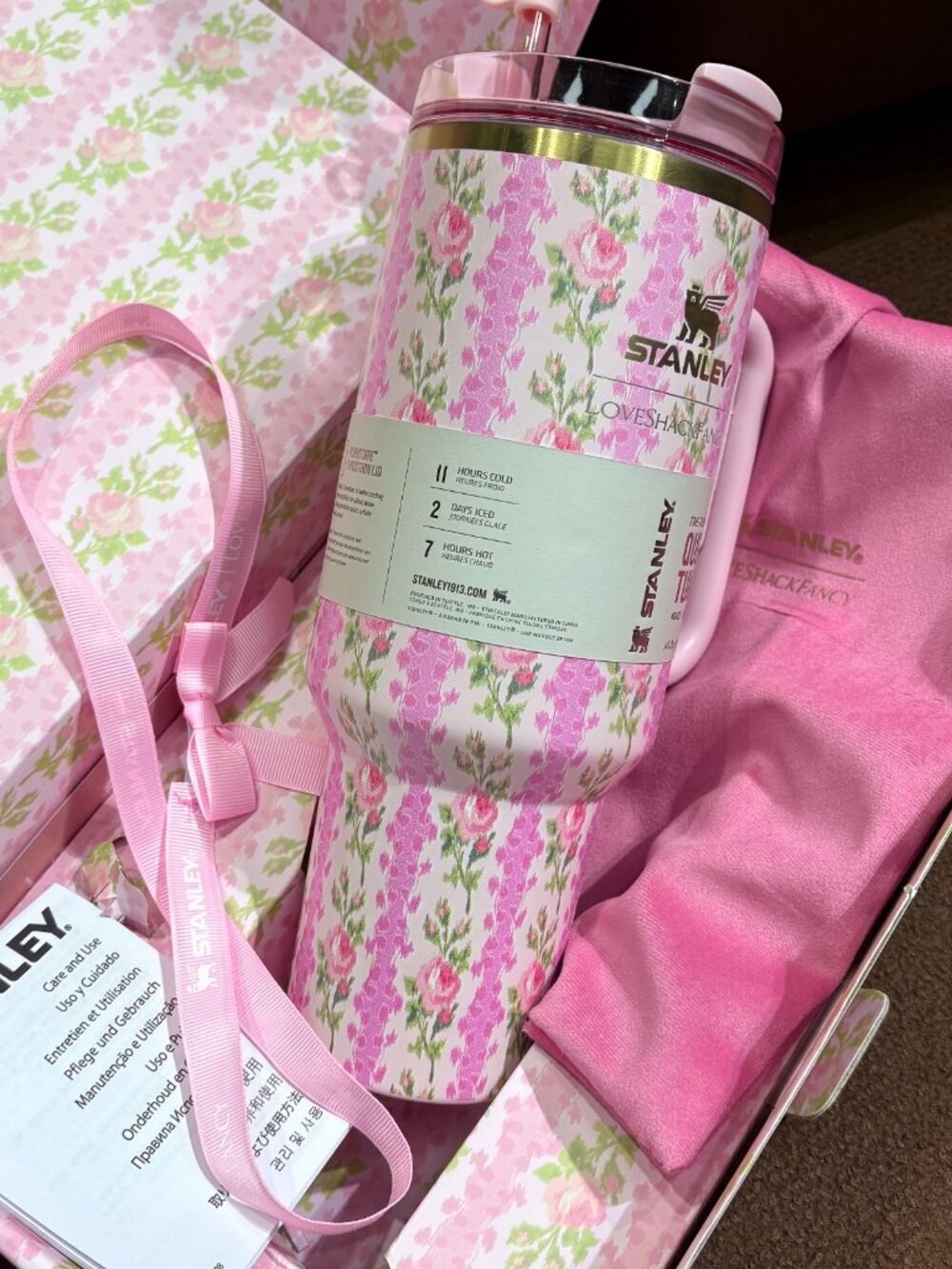 Stanley x LoveShackFancy 40oz Floral Limited Edition Quencher H2.0 with Box
